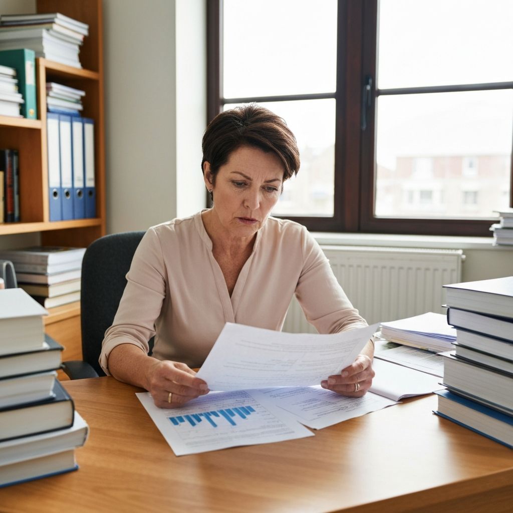 Un dirigeant de PME analysant ses documents financiers